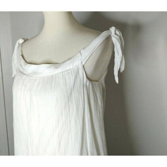 BCBGMaxAzria Dress XXS White Gauzy Resort Beach Beckie Off Shoulder - Picture 3 of 11